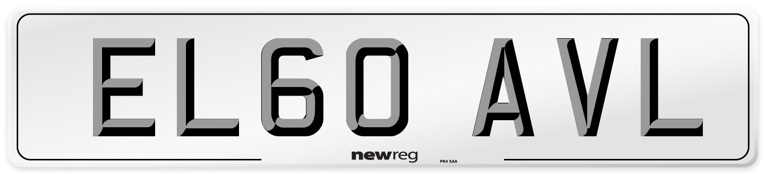 EL60 AVL Number Plate from New Reg